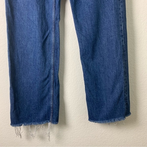 Zara womens blue the 90s full length raw hem jeans 10 - Picture 2 of 8